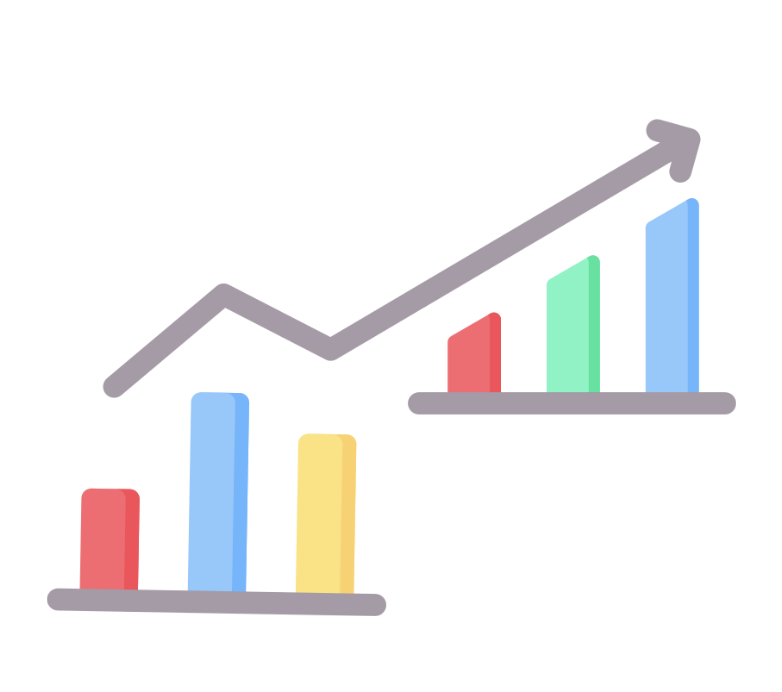 A graph icon showing a rising bar, representing scalability and future growth potential